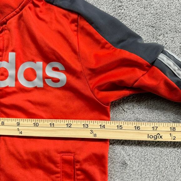 Adidas Track Jacket Boys Youth Size 7 Orange Soccer Sports Outdoors Active - Picture 5 of 5